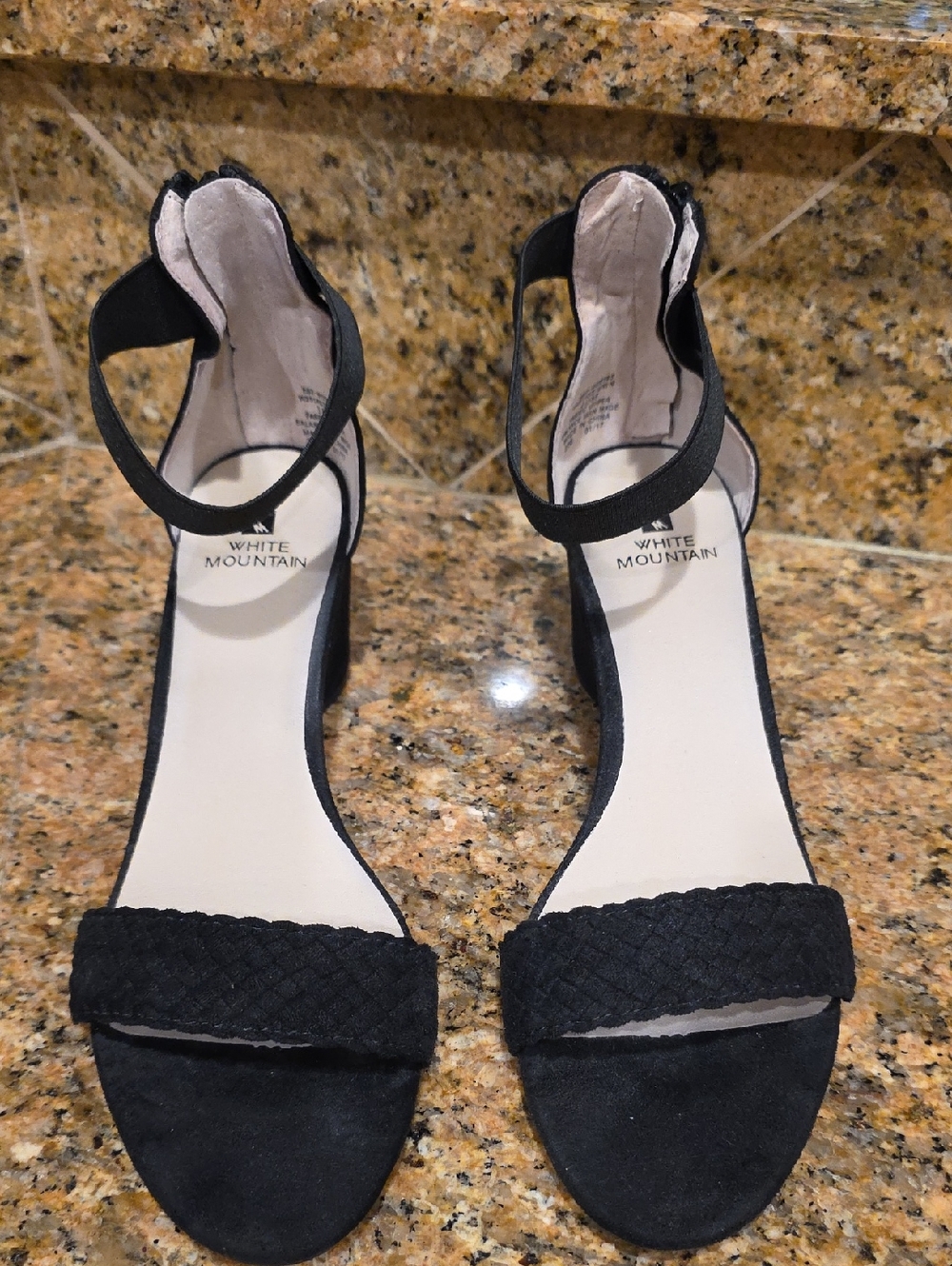 White Mountain Black Block Heels - SZ 10